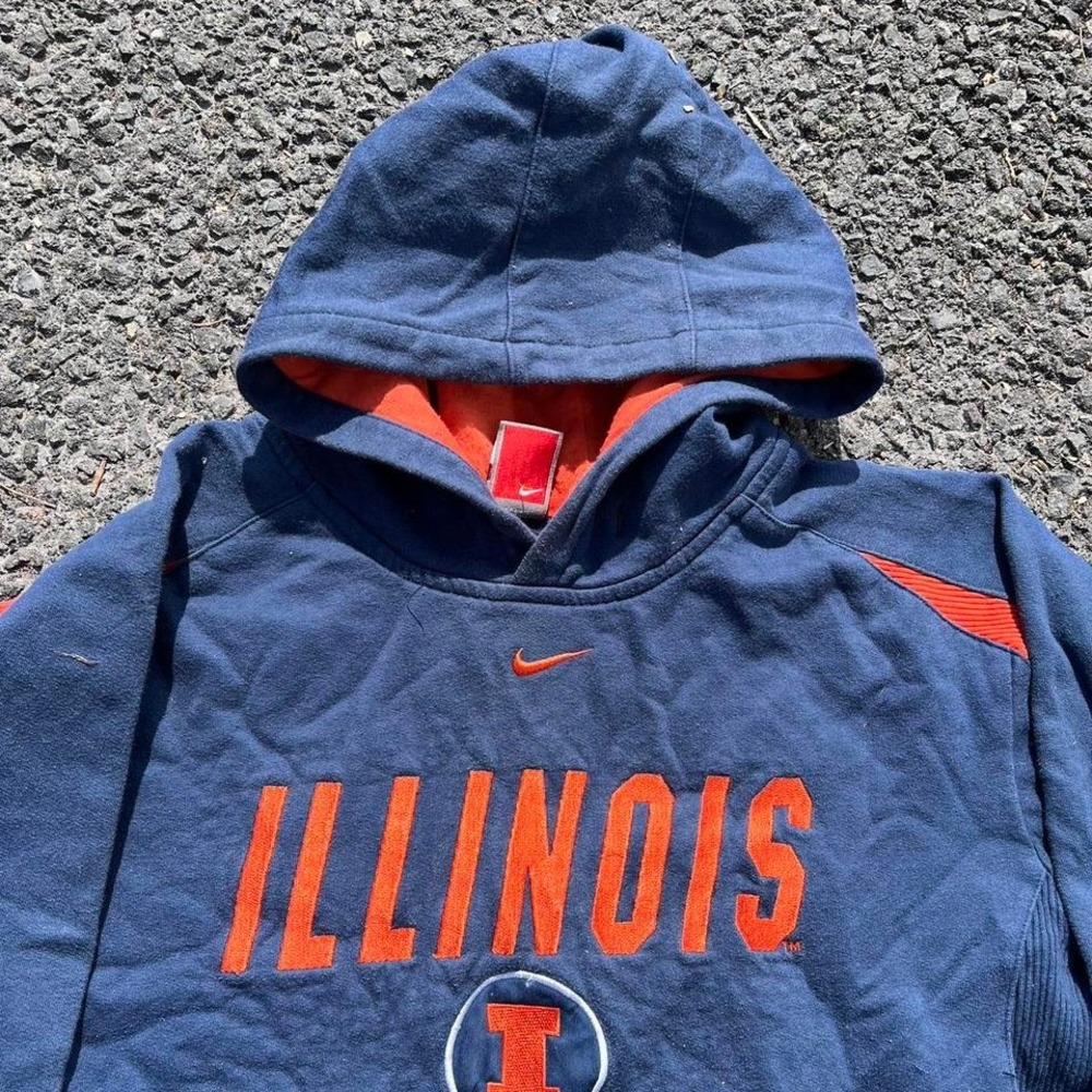 1990s Nike Center Swoosh Illinois Fighting Illini hoodie nike size M